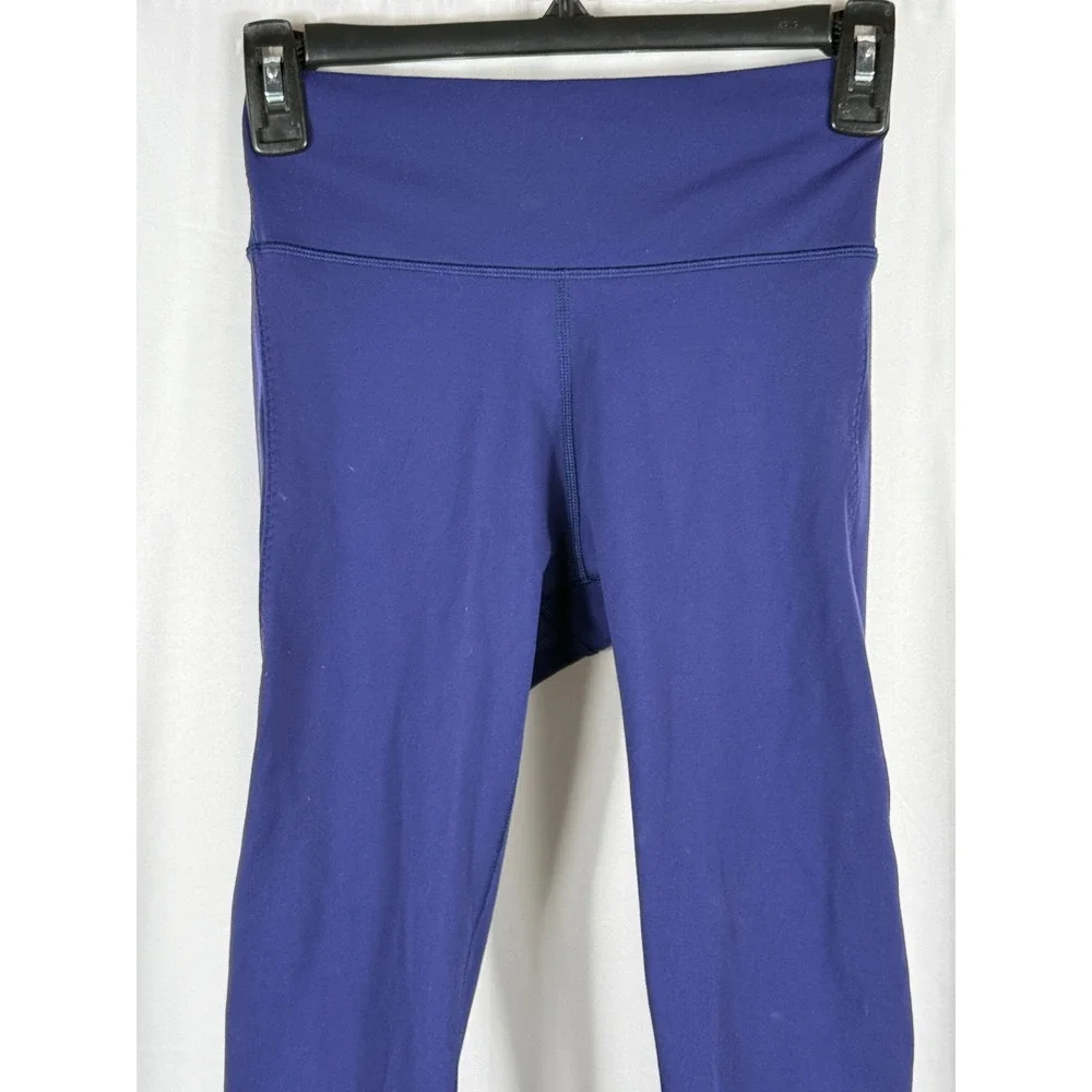 Lululemon Athletica Women Royal Blue Lattice Mesh High Rise Leggings Size 4‎